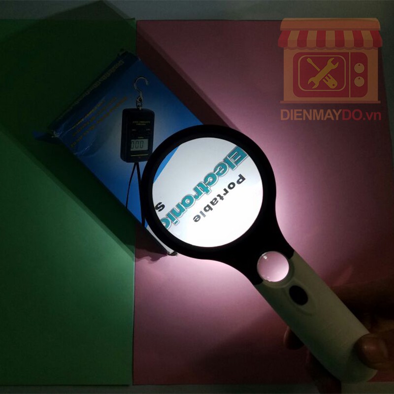 Kính lúp cầm tay có Led Magnifier siêu sáng size to, Zoom loại tốt nhất x10lần.