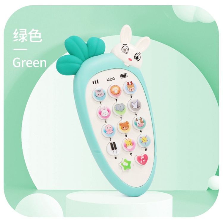 ( Mẫu mới - Kèm Pin AAA) -Mô hình Điện thoại đồ chơi cho bé, có nhạc và đèn( kèm vỏ silicon + dây đeo + 3 pin AAA)
