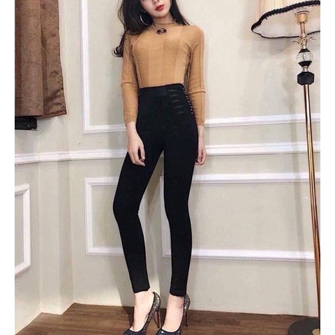 Quần Legging Nữ Cạp Cao Bản to { Chất Umi Hàn Quốc Loại 1 } Quần Legging nữ Aoki Tôn Dáng Chất Dày Dặn Mềm Mịn Co giãn