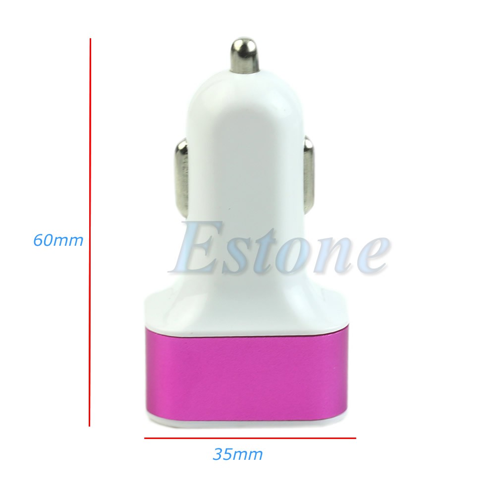 Tẩu Sạc Trên Xe Hơi 3 Cổng Usb 5.1a Cho Iphone Samsung Tablet Cell Phone Mp3