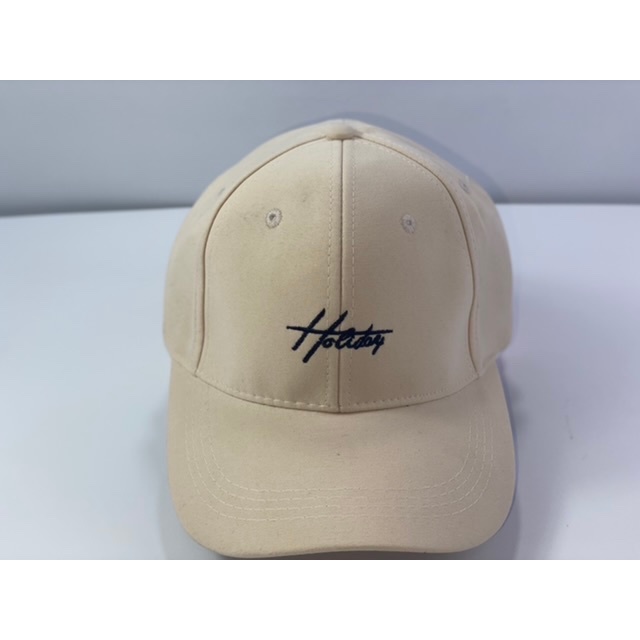 Mũ kết lưỡi trai ❤️ Vải nhung thêu chữ ký Holid thời trang hàn quốc