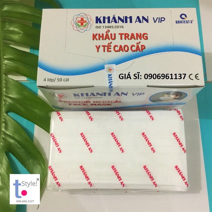 [ĐẠI LÝ CHÍNH HÃNG] Khẩu trang y tế Khánh An 4 lớp kháng khuẩn hộp 50 cái, nhiều màu