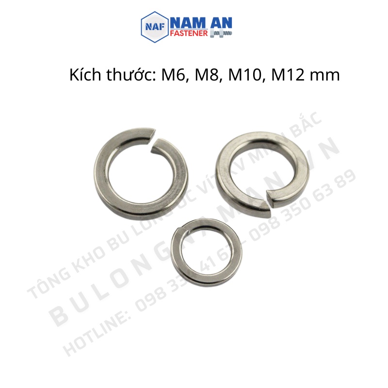 200 con Long đền vênh inox 304 M6, M8, M10, M12, long đen inox 304, vòng đệm inox 304