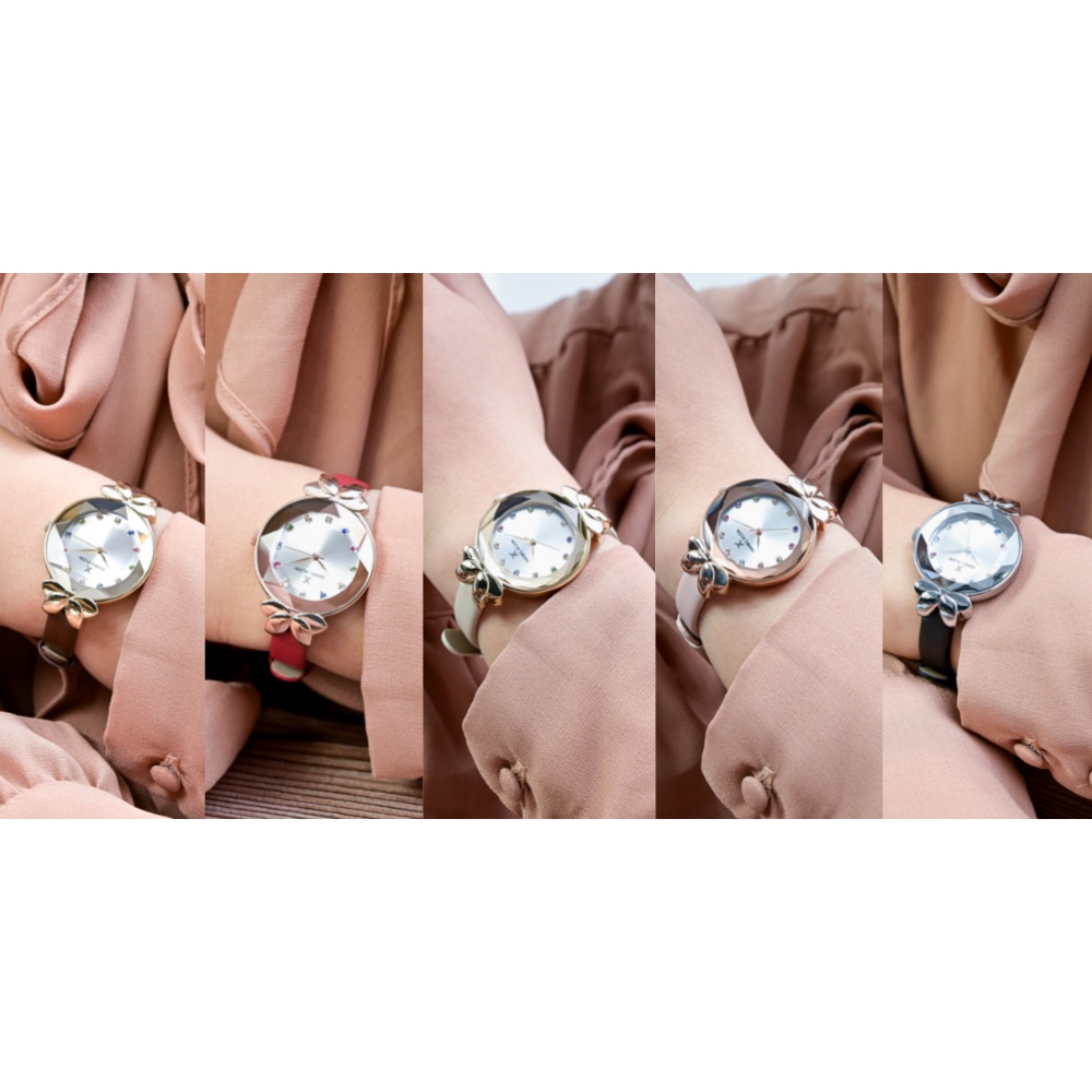 Đồng hồ nữ Daniel Klein Watch DK.1.12553 mặt nhỏ đính đá, kính cứng chống xước, chống nước, dây da đeo tay cao cấp