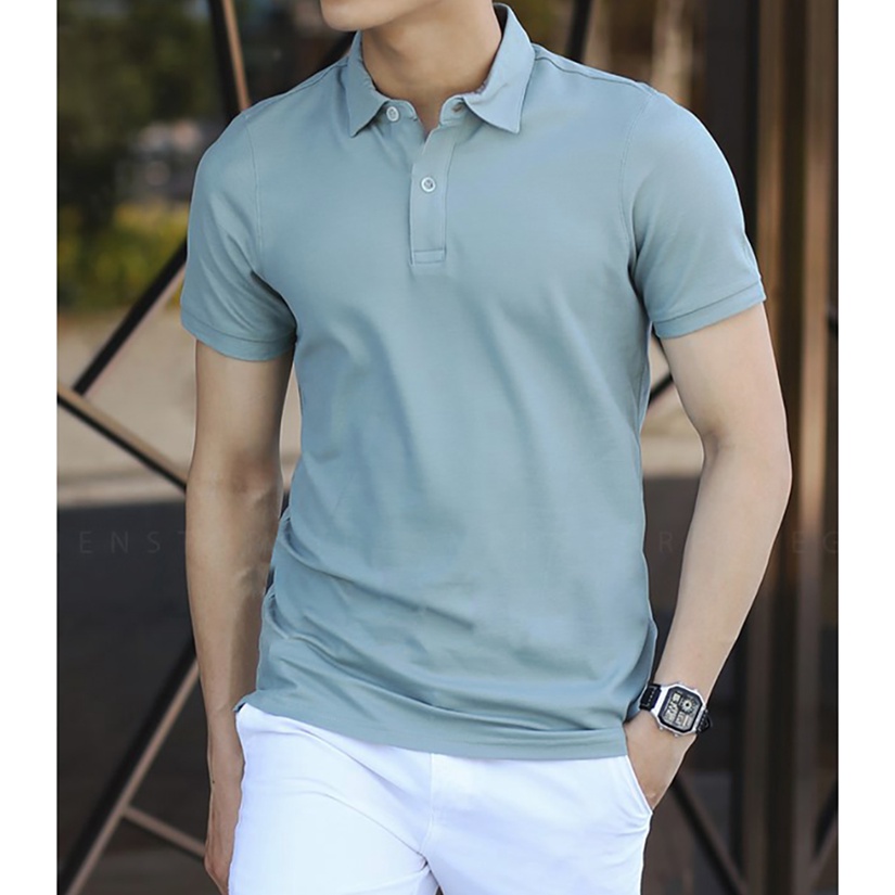 - Áo thun nam POLO trơn vải cá sấu cotton cao cấp ngắn tay tông màu cực sang trọng lịch lãm