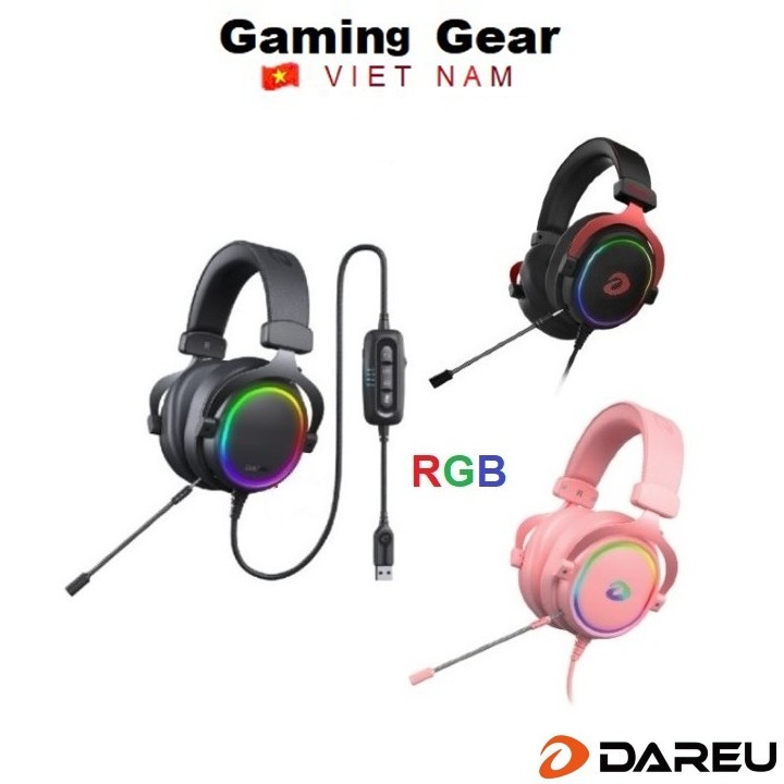 Tai nghe Gaming Dareu EH925S Pro LED RGB / Queen Hồng 7.1 USB