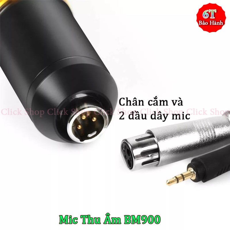 Micro Thu Âm BM900 Chạy Dòng Điện 5V Tích Hợp Các Sound Card và Mixer- Ngoài ra Mic Live Stream BM900 Lọc Âm Thanh Tốt