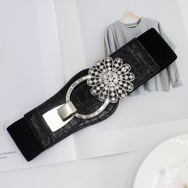 Thắt lưng chun đính đá Vintage dễ thương