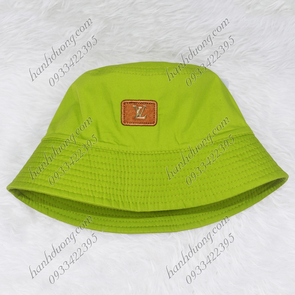 Mũ bucket vành cụp nón tai bèo vành tròn đội được 2 mặt thêu mặt da LV vải cotton cao cấp phù hợp cho nữ