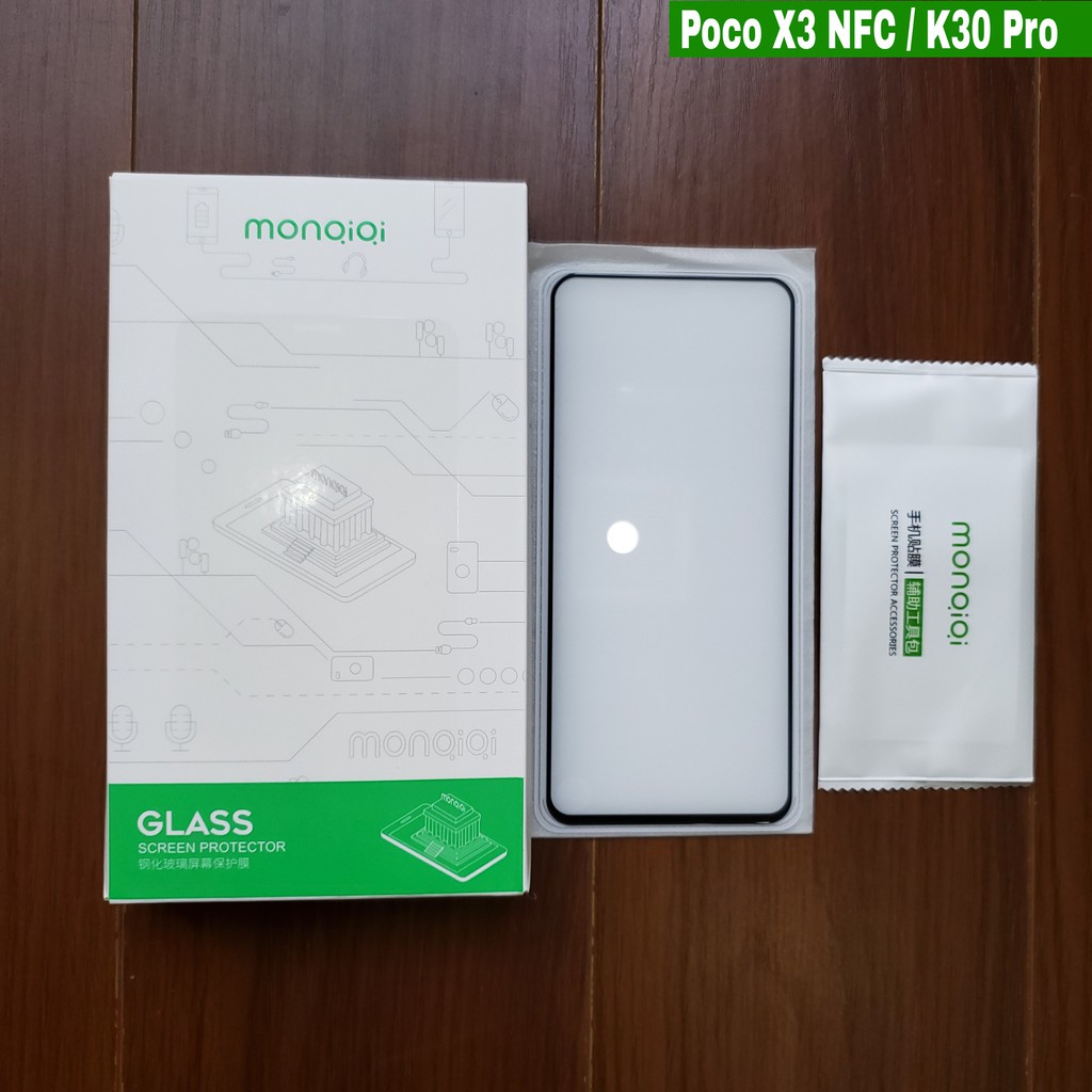 Cường lực Xiaomi Poco X3 / K30 Pro / Poco F4 GT / K50 Gaming viền mỏng Monqiqi Full màn trơn mượt chống vân tay