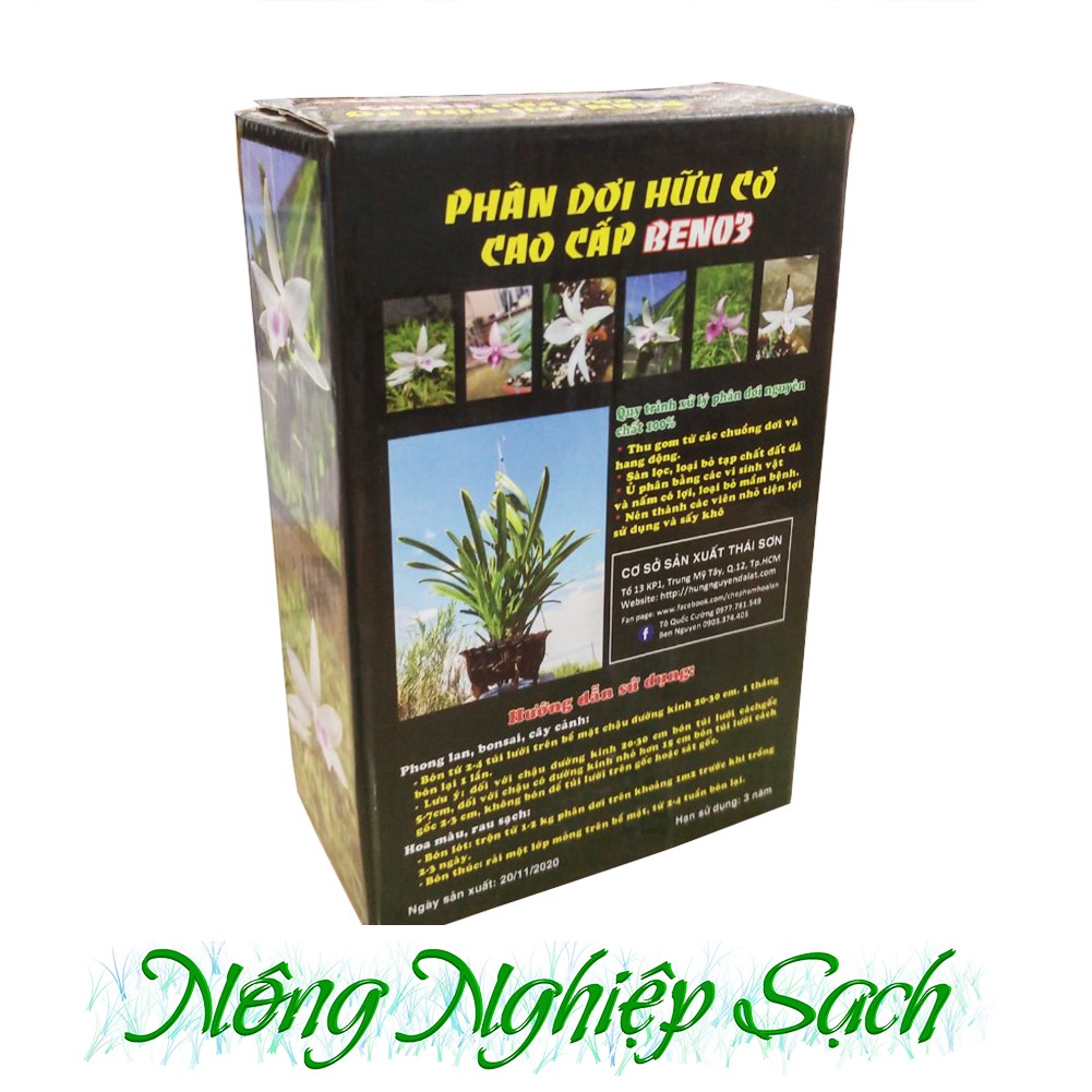 Phân dơi Hữu cơ Cao Cấp Ben03 Hộp 500g Hùng Nguyễn Đà Lạt - Phân Dơi Nguyên Chất Đã Qua Xử Lý và Ép Viên