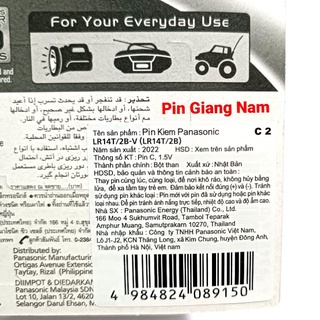 Pin C Panasonic Alkaline (Pin trung) LR14T/2B vỉ 2 viên