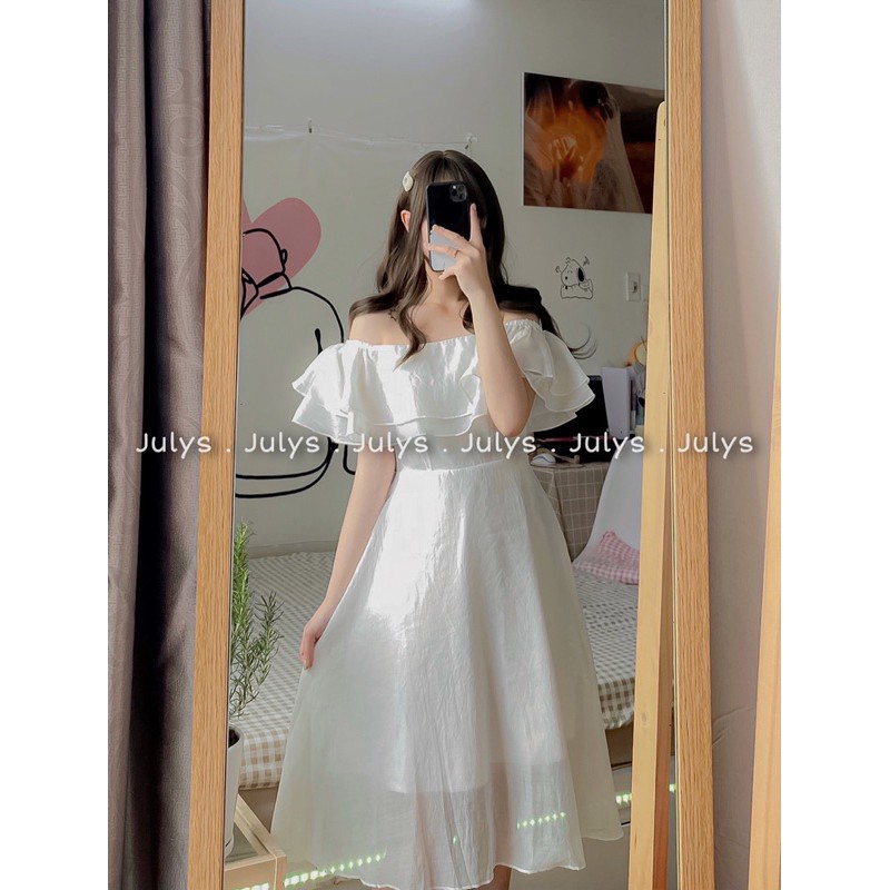 [Mã FAGREEN1505 giảm tới 30K đơn 99K] Váy trễ vai voan tơ (ảnh thật shop chụp kèm video cận chất) | BigBuy360 - bigbuy360.vn