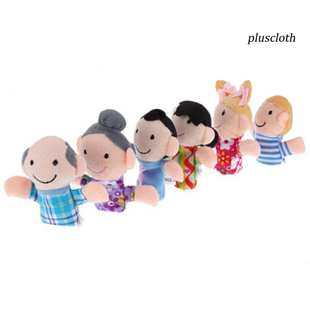 Set 6 con rối ngón tay hình gia đình dễ thương xinh xắn cho bé
