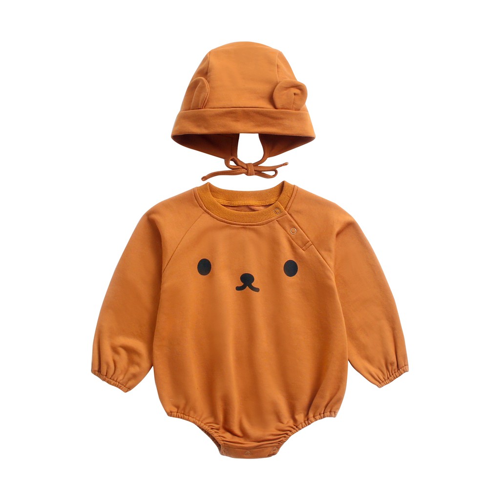 Bộ áo liền thân Sanlutoz cotton + mũ trùm đầu dễ thương dành cho bé