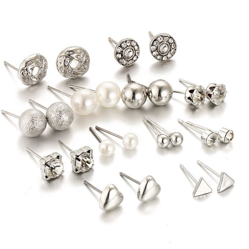 Set Khuyên Tai 12 Đôi Bông Tai Cho Nàng Diện Mỗi Ngày
