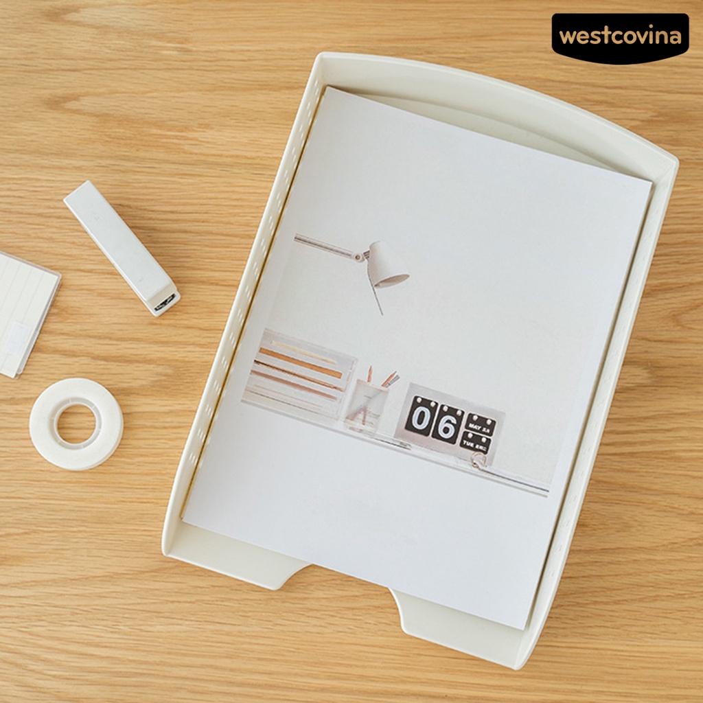 Mới Khay Nhựa Đựng Tài Liệu Khổ A4 Gọn Nhẹ Có Thể Xếp Chồng Tiện Dụng