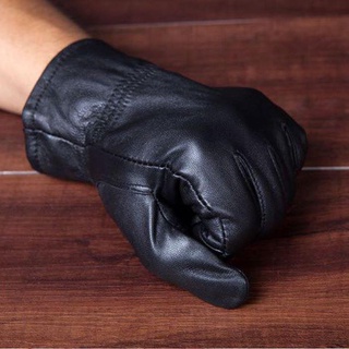(Da cừu lót nỉ) Gang tay da thật nam Capacci