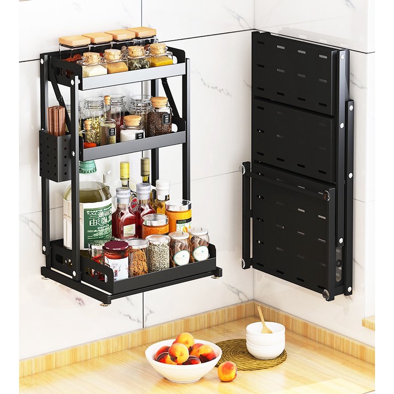Kệ Gia Vị Gấp Gọn Đa Năng Nhà Bếp - Kệ Để Đồ Nhà Bếp Thông Minh - Thu Gọn Không Gian Bếp Gọn Gàng MKS010