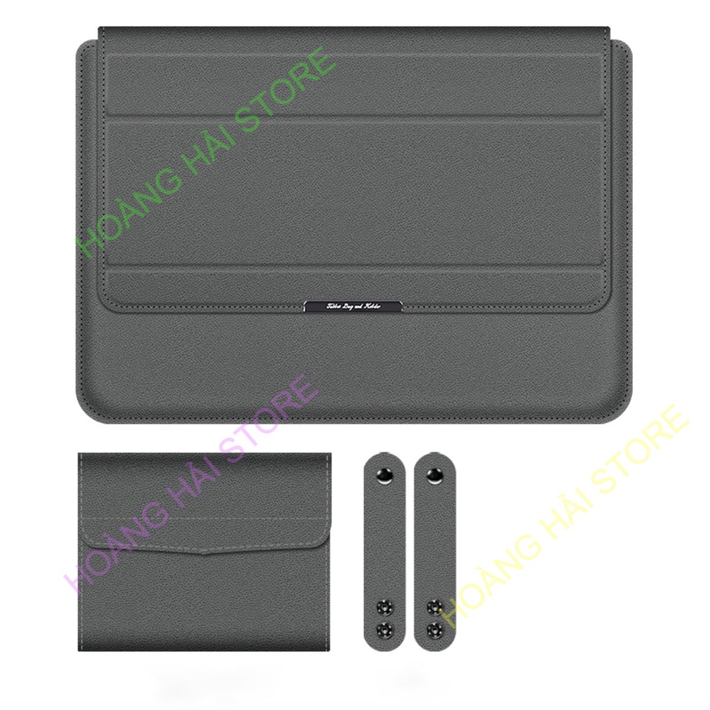 Bao da chống sốc macbook túi chống sốc laptop kiêm giá đỡ tản nhiệt kèm ví đựng sạc chuột