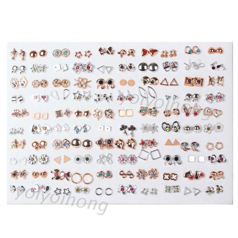 Set 100 Đôi Bông Tai Mini Bằng Nhựa Cho Bé