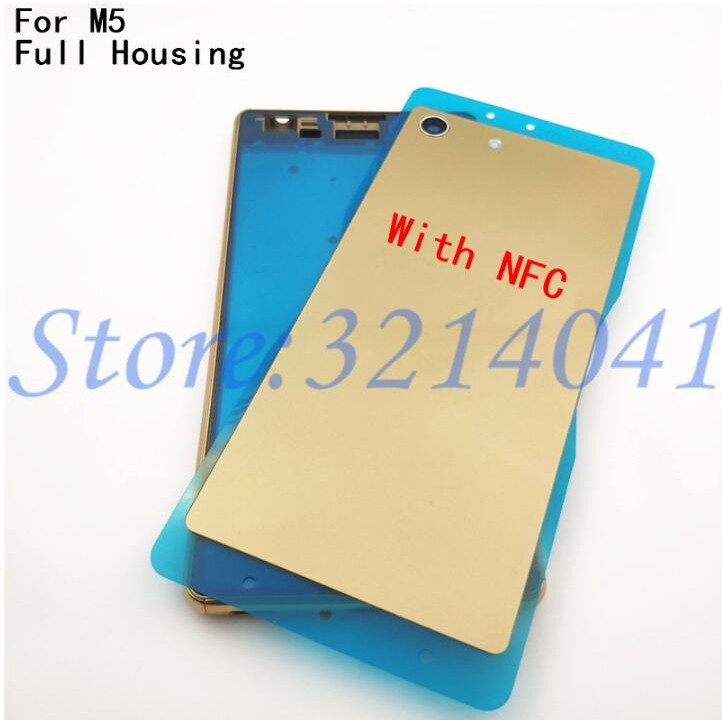 Toàn Bộ Khung Viền Màn Hình LCD NFC + Ốp Pin Thay Thế Chuyên Dụng Cho Sony Xperia M5 E5603 E5606 E5663 E5653