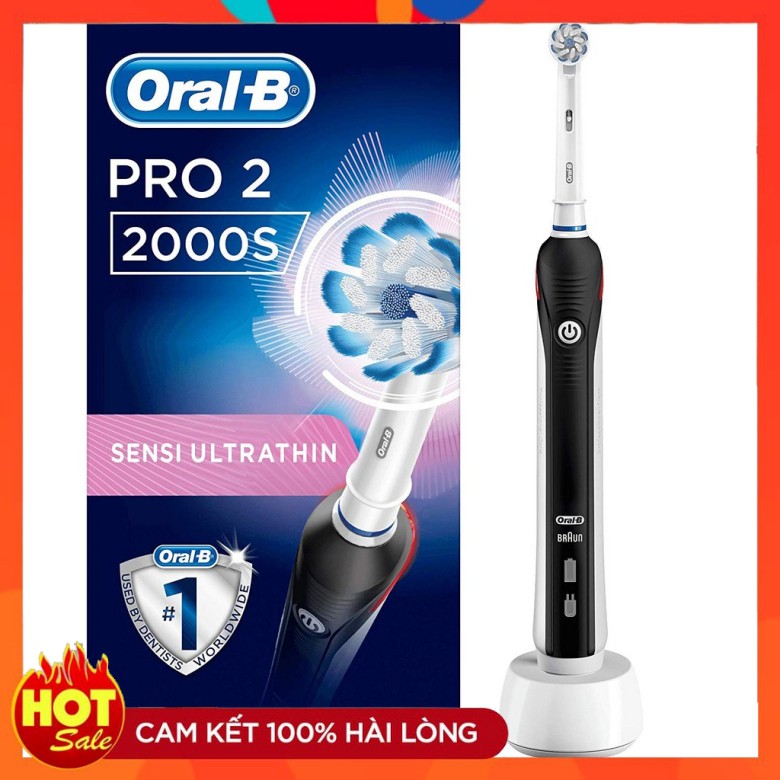 Bàn chải điện Oral b Pro 2 2000s chống nước - Hàng chính hãng Đức có bill