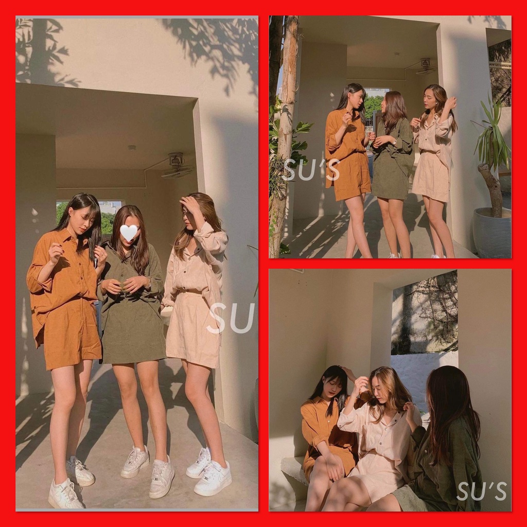 Set vest crotop LT Closet chất umi mềm dầy mịn, áo vest, quần giả váy