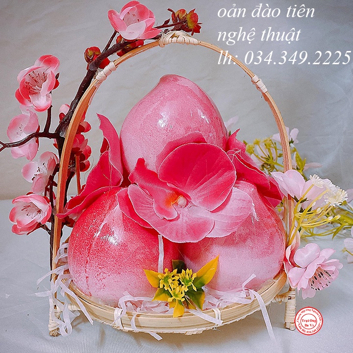 Bánh Oản Đường Hình Trái Đào Tiên Trưng Bày Tết Nguyên Đán Rất Xinh