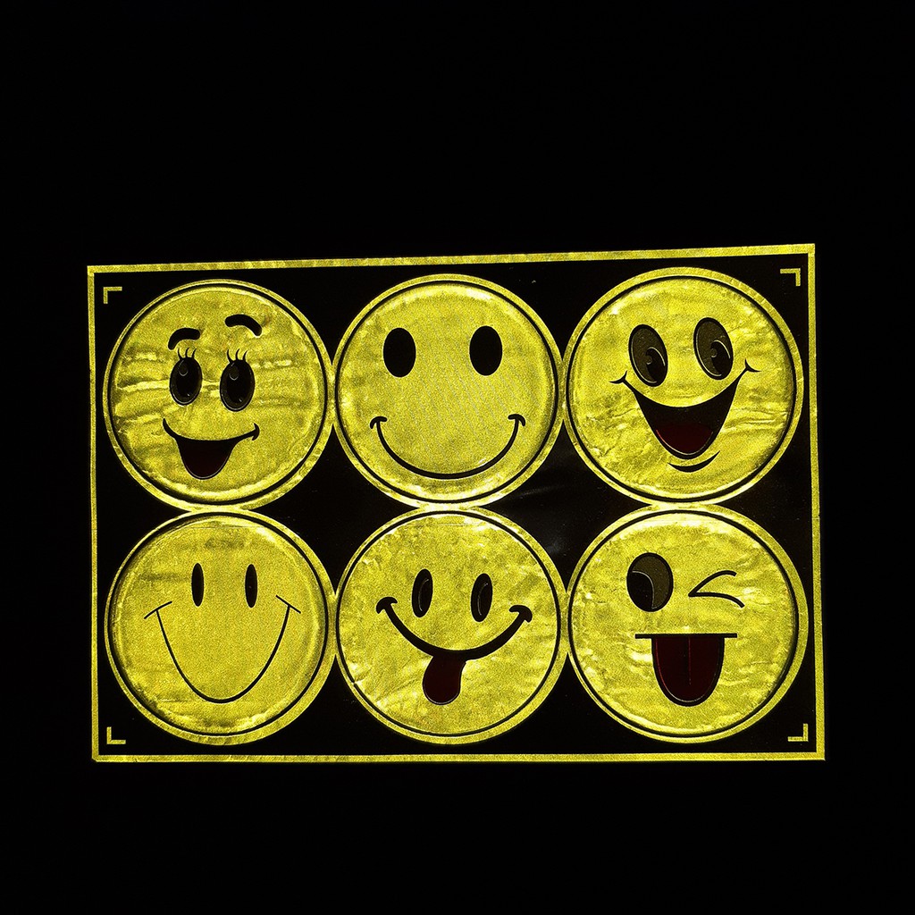 Tấm Sticker dán phản quang 6 hình mặt cười