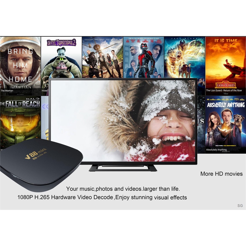 Đầu TV Box V88 mini 32GB / 512GB Wifi 2.4G Android 12.0 8K Ultra HD ChấT LượNg Cao KèM Phụ KiệN