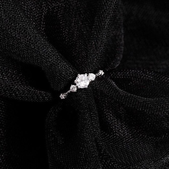 Nhẫn bạc nữ TLEE Snow Pre đá 5mm lấp lánh sang trọng TleeJewelry A0303