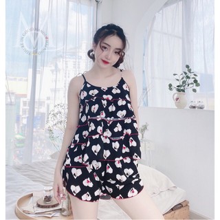 Bộ mặc nhà hai dây đùi  tole cao cấp MAI NGÔ