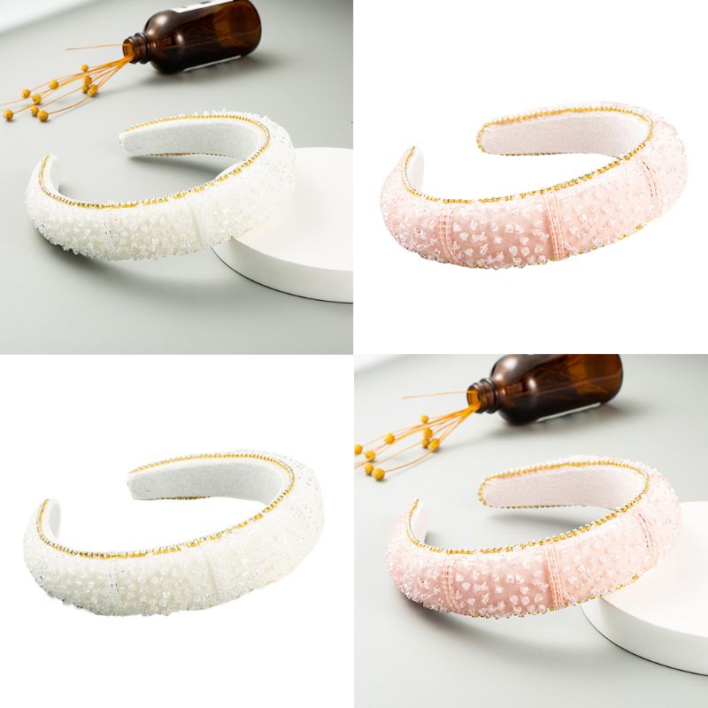 Flgo Băng Đô Cài Tóc Bằng Nhung Đính Đá Lấp Lánh Thời Trang