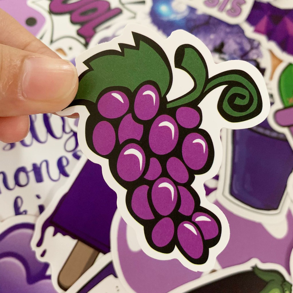 H132 - Sticker Hoạ tiết MÀU TÍM độc đáo - PVC/ Hình dán Chống nước