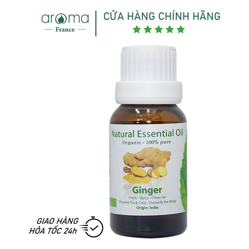 Tinh dầu xông Gừng Aroma - Thơm dịu, thanh ấm, dễ chịu, thư giãn, sạch không gian 10ml