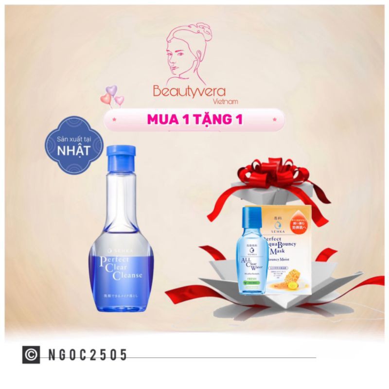 (Tặng Nước tẩy trang 70ml+ mặt nạ senka)Gel Rửa Mặt Tẩy Trang 2 trong 1 Senka Perfect Clear Cleanser 170ml 