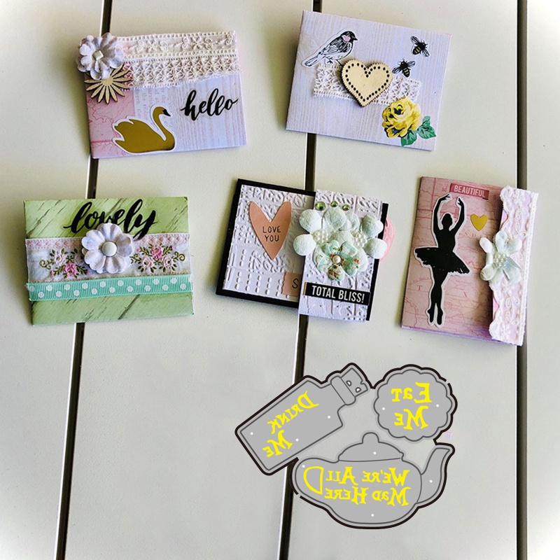 Khuôn Cắt Giấy Kim Loại Hình Ấm Trà / Bánh Quy / Bình Nước