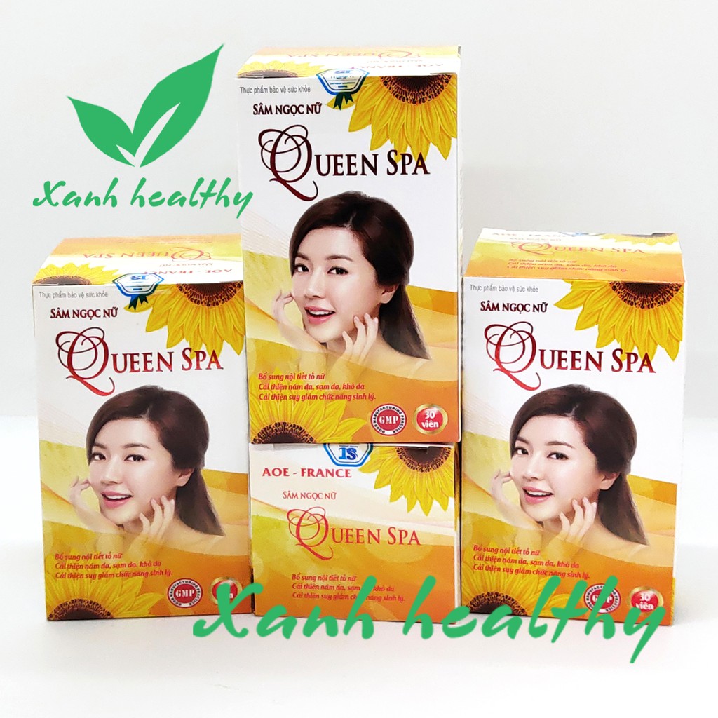 Sâm tố nữ Queen Spa - Hộp lọ 30 viên Giúp đẹp da thành phần 100% thảo dược thiên nhiên Hàng chính hãng