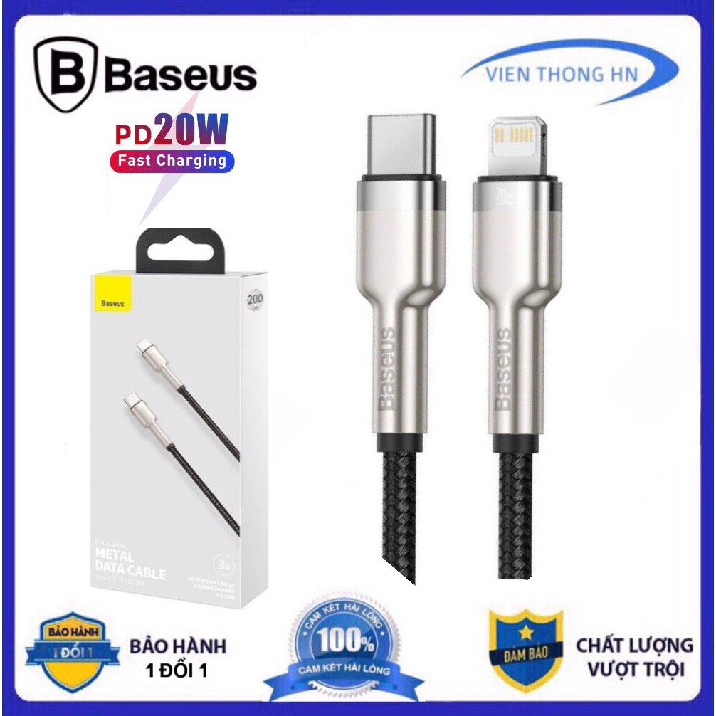 Dây sạc nhanh IP20w pd type c to Baseus inox - Cáp sạc nhanh cho IP13 12 11 x max ..-vienthonghn