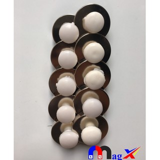Nút Chặn Giấy Nam Châm Đính Bảng Từ - D16 Bọc Sắt Mạ Inox - Bộ 10 Viên