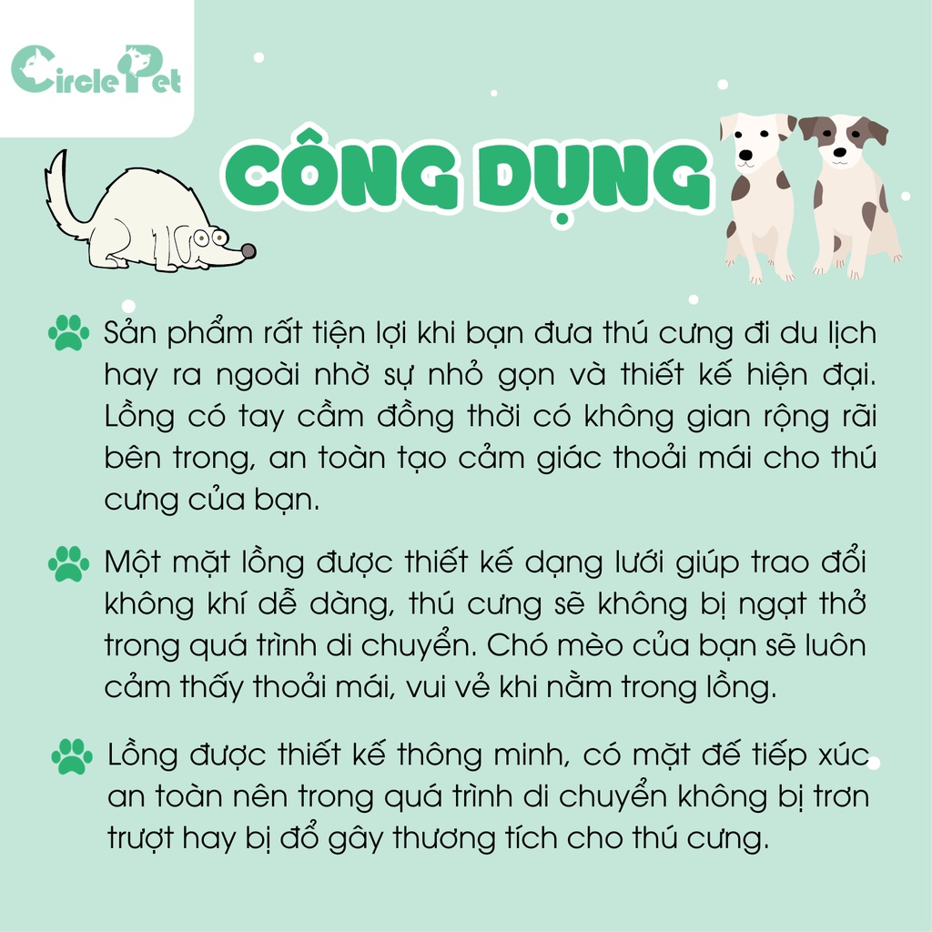 Lồng Vận Chuyển Chó Mèo Chất Liệu Nhựa Cao Cấp, Độ Bền Cao, Tiện Lợi PDPC 500  2.0 - Circle Pet