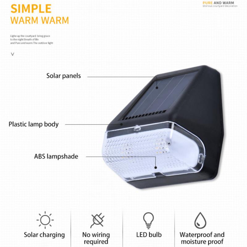 Đèn LED 2 Bóng Gắn Tường Sử Dụng Năng Lượng Mặt Trời Chống Thấm Nước