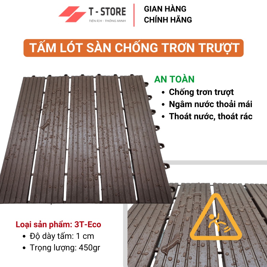 Bộ 11 Tấm Lát Sàn Cao Cấp SIENNA - Vỉ nhựa thoát nước, chống trơn trượt, Lót nhà vệ sinh, bể bơi, sân vườn, sân thượng.