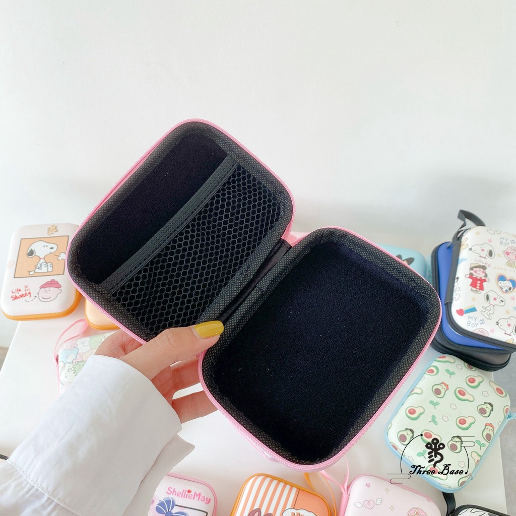 Túi mini đựng tai nghe / tiền xu họa tiết hoạt hình xinh xắn
