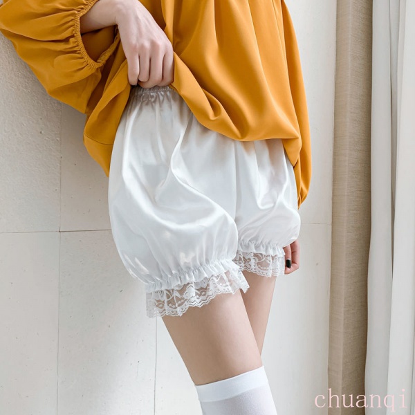 Quần short lưng cao viền ren mặc ngoài thời trang mùa hè cho nữ