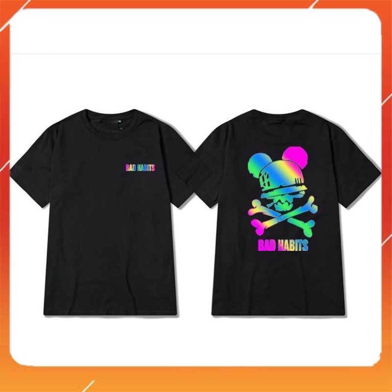 Áo Thun Phản Quang BAD HABITS Cotton + Áo hoodie Form Rộng Unisex Nam Nữ Rẻ Đẹp