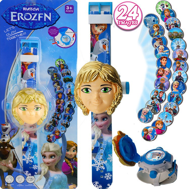 Đồng Hồ Chiếu Hình Siêu Nhân, Người Nhện, Người Sắt, Đội Trưởng Mỹ, Công Chúa, Búp Bê chiếu 20-24 hình