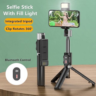 Gậy chụp ảnh tự sướng độ cao điều chỉnh 96 cm cầm tay để bàn có đèn trợ sáng