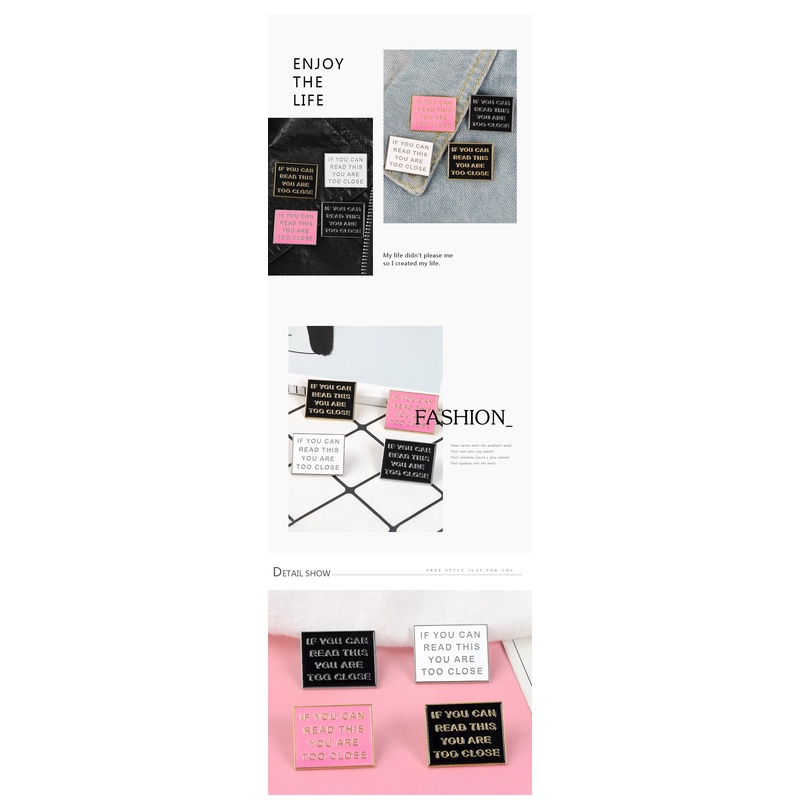 Huy hiệu cài áo tráng men in chữ I Need My Space vui nhộn